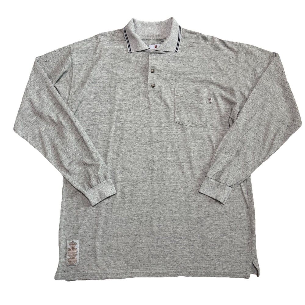 Tyndale Fire Resistant HRC1 Polo Shirt Mens XXL 2XL Gray Long Sleeve Workwear